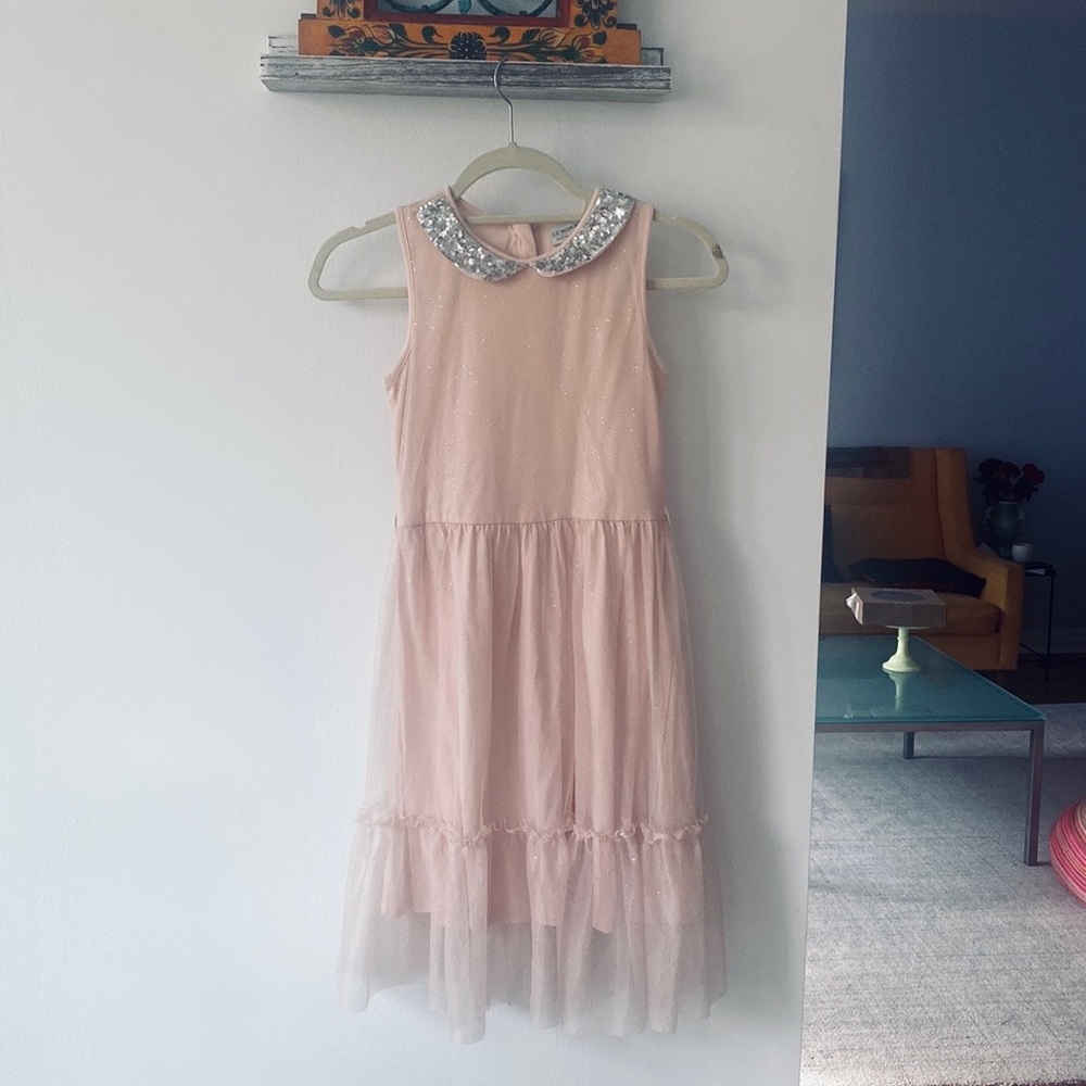 Dress-up: pale pink LCW dress- tulle skirt and sparkly neck 11-12 yr